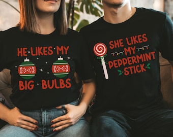 Funny Christmas Couple Matching Shirts, Holiday Humor T-Shirts