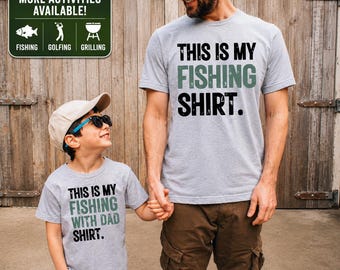 Father Son Matching Shirts, Daddy and Me Fishing Shirt, Golfing Shirt, Grilling Tee, Dad Son Gift, This Is My Fishing Family Matching Shirts