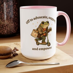 Social Worker Gift, Social Work Coffee Mug, Funny Frog Social Worker Cup, Gift for Social Worker, Advocate Support Empower Pink