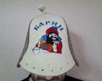 Sauna hat wool mens sauna hat Handmade wool sauna hat: Traditional banya hat Sauna accessories for sauna hats spa