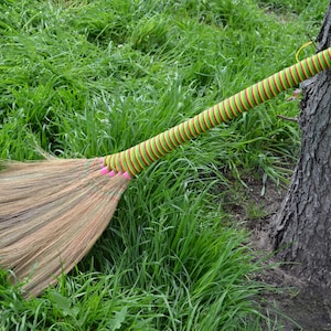 African Wedding Broom Pagan Besom Broom Natural Witch&#39;s Broom Rustic wedding decor Halloween Pagan broom Jumping broom