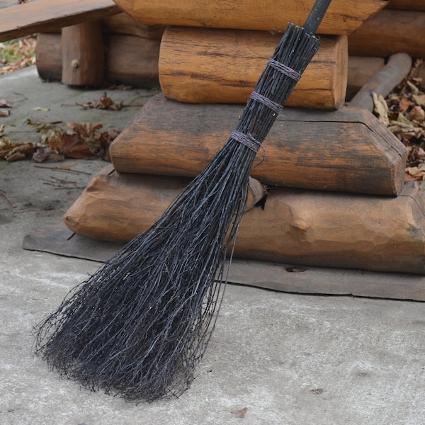 Black witch's broom ,Witch's broom  Altar Broom, Wizard's Broom,  Halloween Broom, Black Witch's , Magic altar cleansing Pagan ritual Sabbat