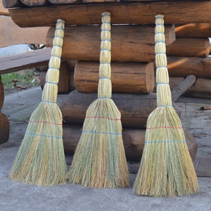 Kitchen Broom Handmade ,  Rustic Broom from Sorghum , Housewarming,  Kitchen, Porch, and Floor Broom , Wedding Gift, Rustic Wall Decor