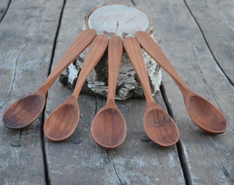 Kitchen Wooden Utensils wooden spoon set 5 pieces, original design, original gift mom, Cooking Spoon Wooden spoon Stirring spoon.