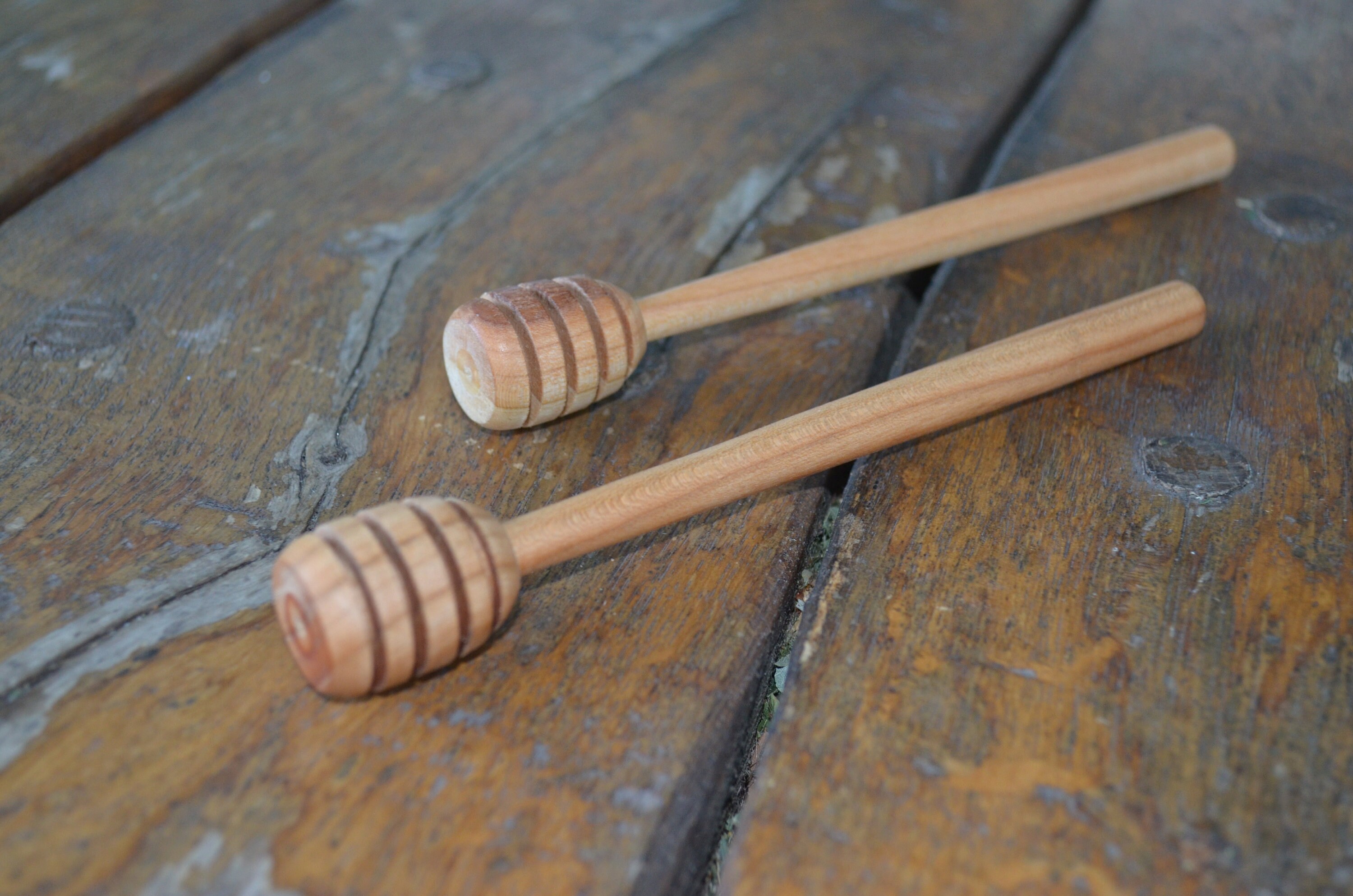 Wooden Honey Dipper Stick SET 4 pcs Spoon Honey from Cherry Etsy