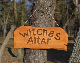 Witches Altar , Wooden Pagan Decor, Wiccan Broom Altar,  Broomstick,  Witchcraft Gift / Halloween witch wooden sign