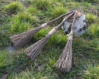 Witch broom mini set 3 pieces 19 inch, witches broom little altar broom broom witch&#39;s country broom baby broom Halloween 3 Mini Witch Broom