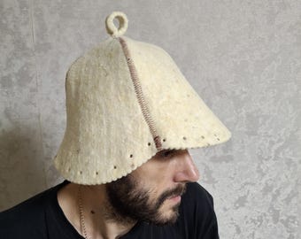 Sauna hat gift Custom sauna hat Finnish sauna hat Wool sauna hat Felt sauna accessories birthday gift sauna hats Gift father sauna Sauna