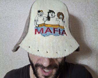 Gorro de sauna de lana natural, regalo de spa para entusiastas de la sauna, gorro de sauna hecho a mano, gorro de sauna de fieltro para hombres, gorro de banya, gorro de sauna de lana, regalo de spa, gorro de sauna 100 % lana