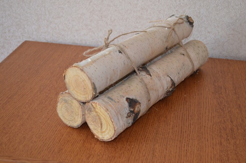rustic decor fireplace decor rustic craft supply Christmas decor birch forest White birch logs 3 white birch logs
