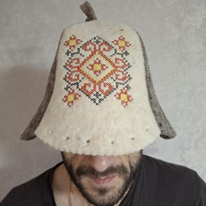 Ukrainian sauna hat Felted hat the sauna birthday present Sauna hat wool Natural spa accessories sauna cap spa kits gifts sauna hats