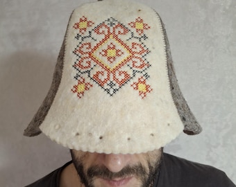 Ukrainian sauna hat Felted hat the sauna birthday present Sauna hat wool Natural spa accessories sauna cap spa kits gifts sauna hats