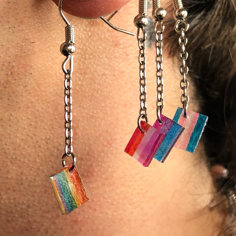 Tiny Baby Pride Flag Earrings