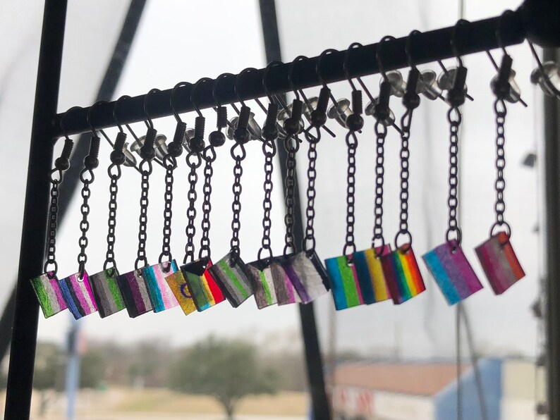 Tiny Baby Pride Flag Earrings