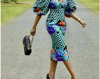 african print office dresses