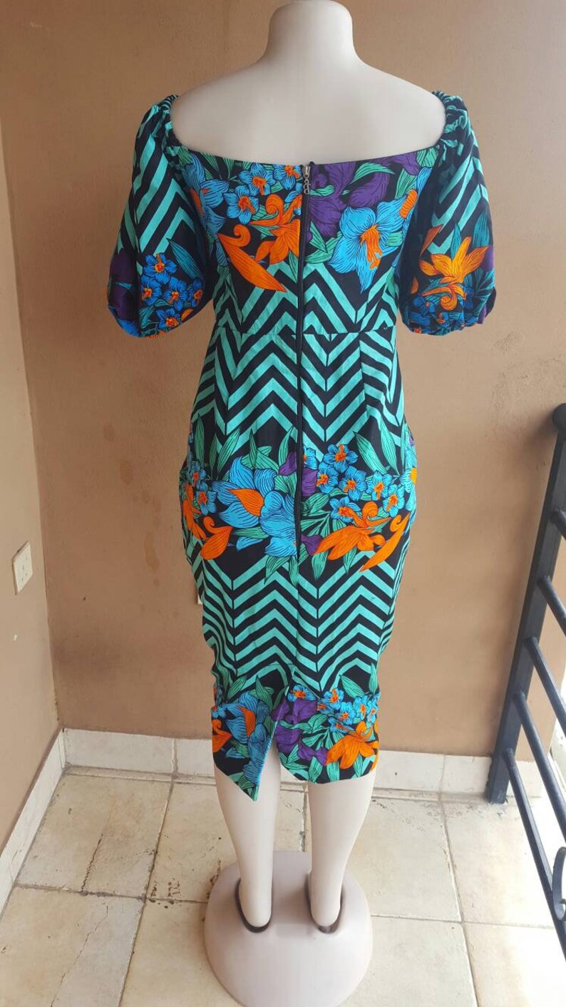 ankara gown with puff hand