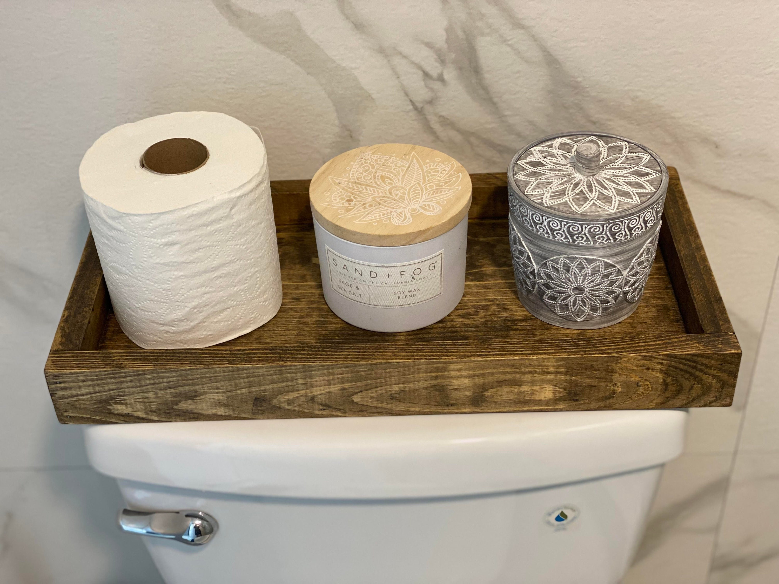 Toilet Tank Tray Wood Toilet Tray Bathroom Organizer Tray - Etsy