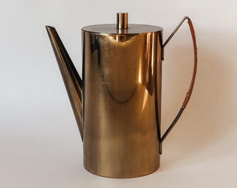 Vintage Modern Brass Rattan Kettle