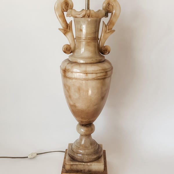 Antique Monumental Alabaster Urn Lamp