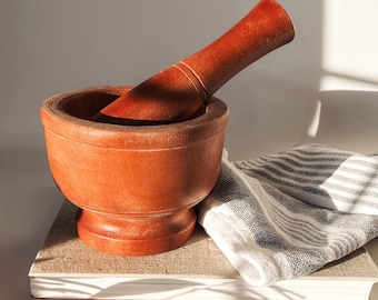 Vintage Wood Mortar & Pestle