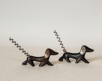 Vintage Bronze Soviet Dachshund Corkscrew, 1960’s Wine Opener