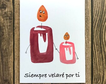 Spanish Greeting Card- Siempre Velaré por Ti