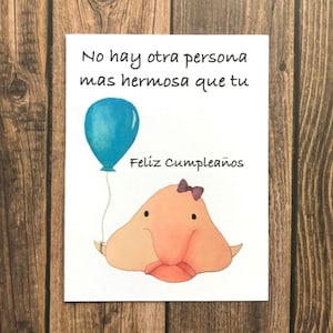 Spanish Birthday Card- No Hay Otra Persona Mas Hermosa Que Tu