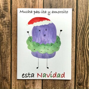 Spanish Christmas Card/ Tarjeta de Navidad- Mucha PASita y Amorcito Esta Navidad