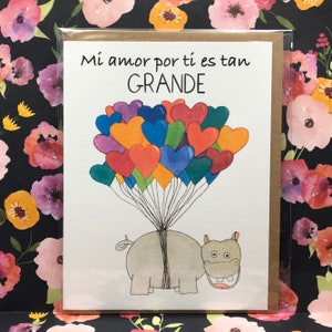 Spanish Valentine's Day Card- Mi Amor Por Ti Es Tan Grande