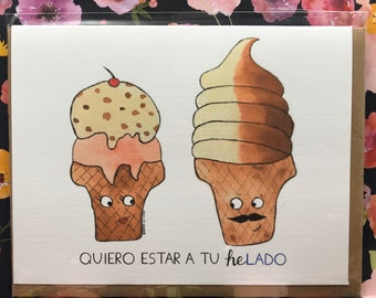 Spanish Love Ice Cream Card