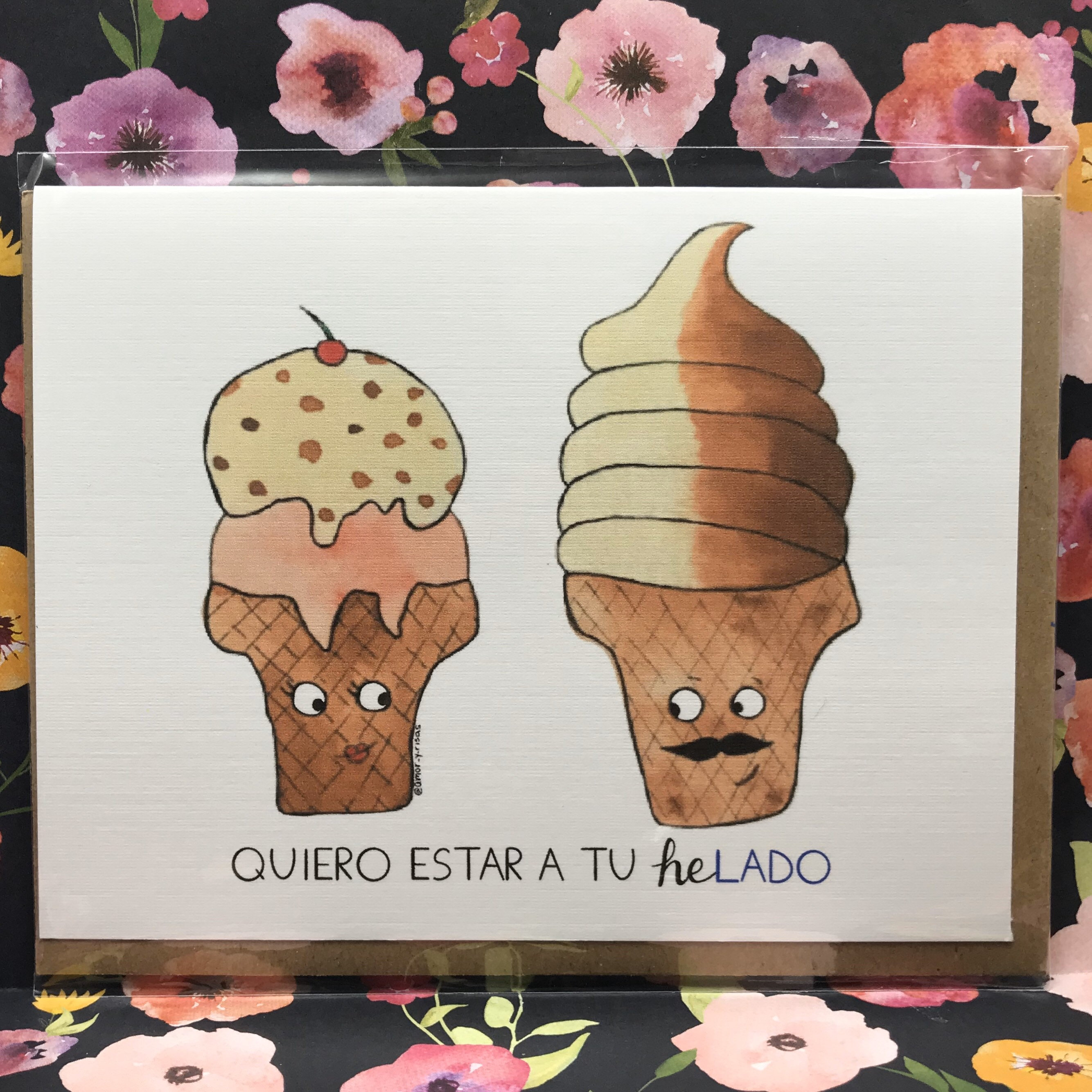 Spanish Love Ice Cream Card Etsy España