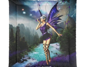 Purple Fairy Nature Scene Comforter