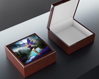 Purple Fairy Nature Scene Jewelry Box