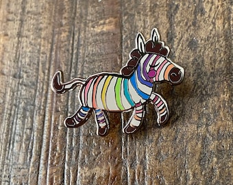 Rainbow Zebra Pin