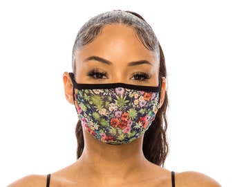 Floral Mesh Face Mask | Single Layer Breathable Sheer | Fashion Mask Cover | Made In USA
