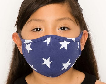 Kids Size Cotton Face Mask | Double Layer Cloth Face Cover | Washable Reusable Made In USA