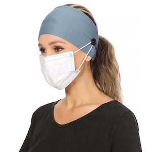 Headband with Buttons | Face Mask Ear Saver | Healthcare Nurse Headband | Soft Non-Slip | Made in USA