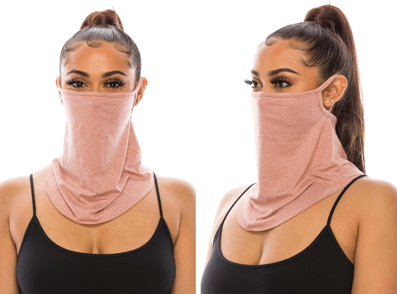 Neck Gaiter for Men Women Bandana Face Mask Soft Face Cover Fashion Scarf Made In USA Heather Pink