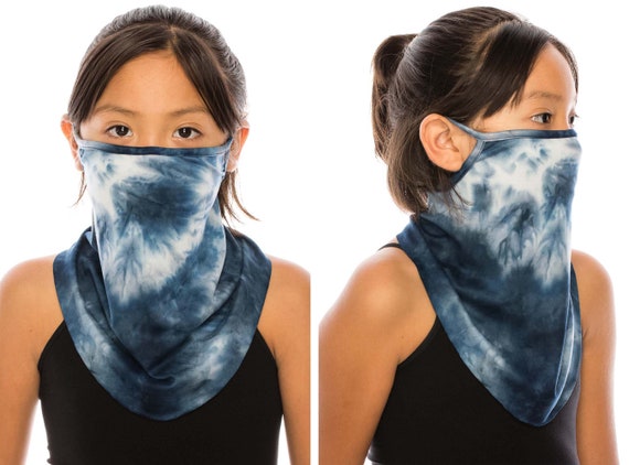 Kids Size Neck Gaiter | Bandana Face Mask | Soft Face Cover Fashion Scarf | Fun Tie Dye Made in USA