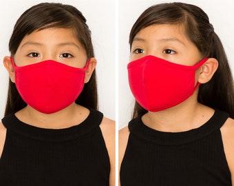 Kids Size Cotton Face Mask | Double Layer Cloth Face Cover | Washable Reusable Made In USA