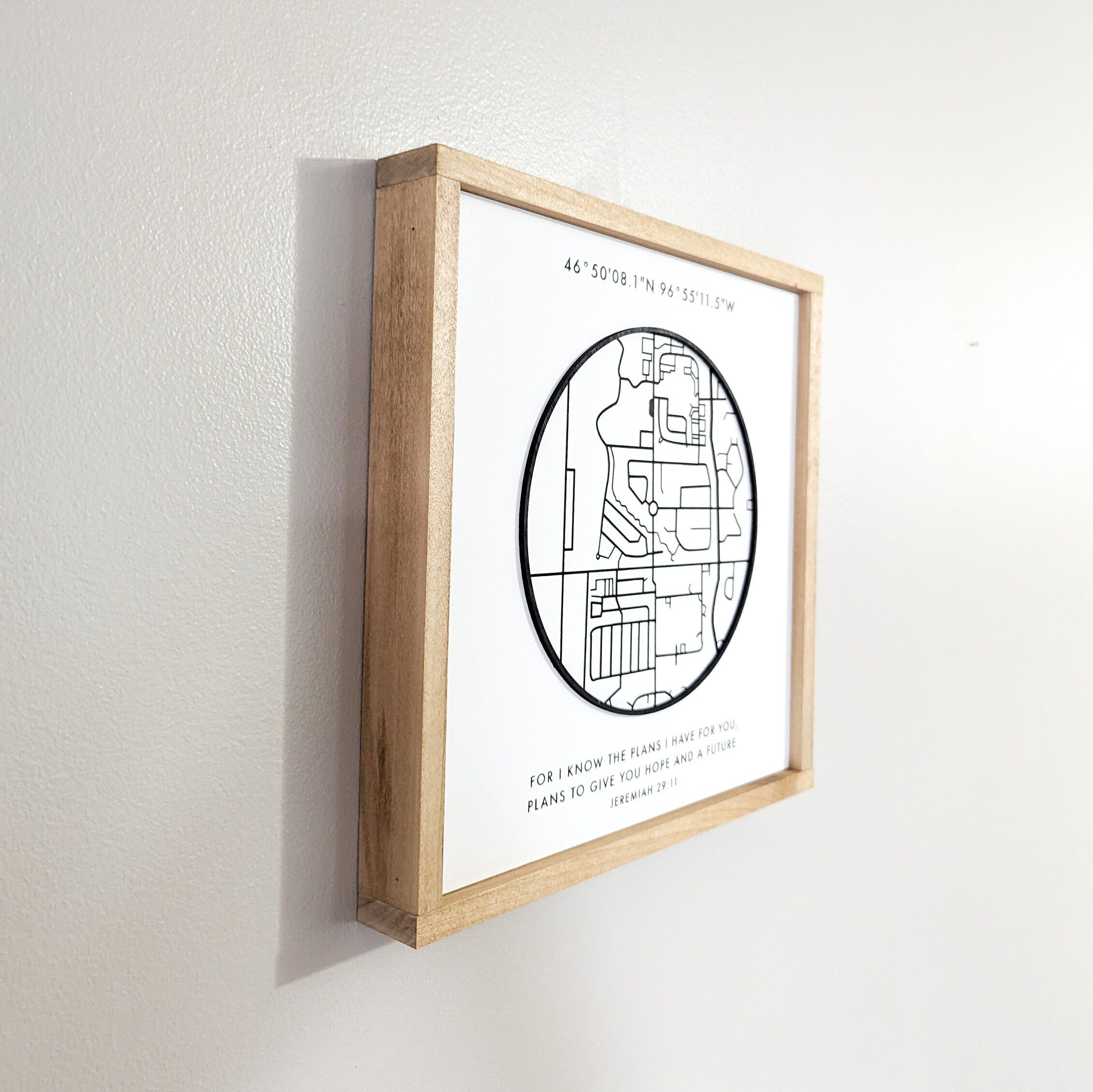 Custom Location Map Wood Sign, Coordinates, House Warming, First Home ...