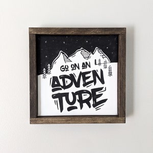 Partez à l&#39;aventure | Panneau en bois de décoration intérieure, voyage, cadeau, aventure, exploration, citation inspirante