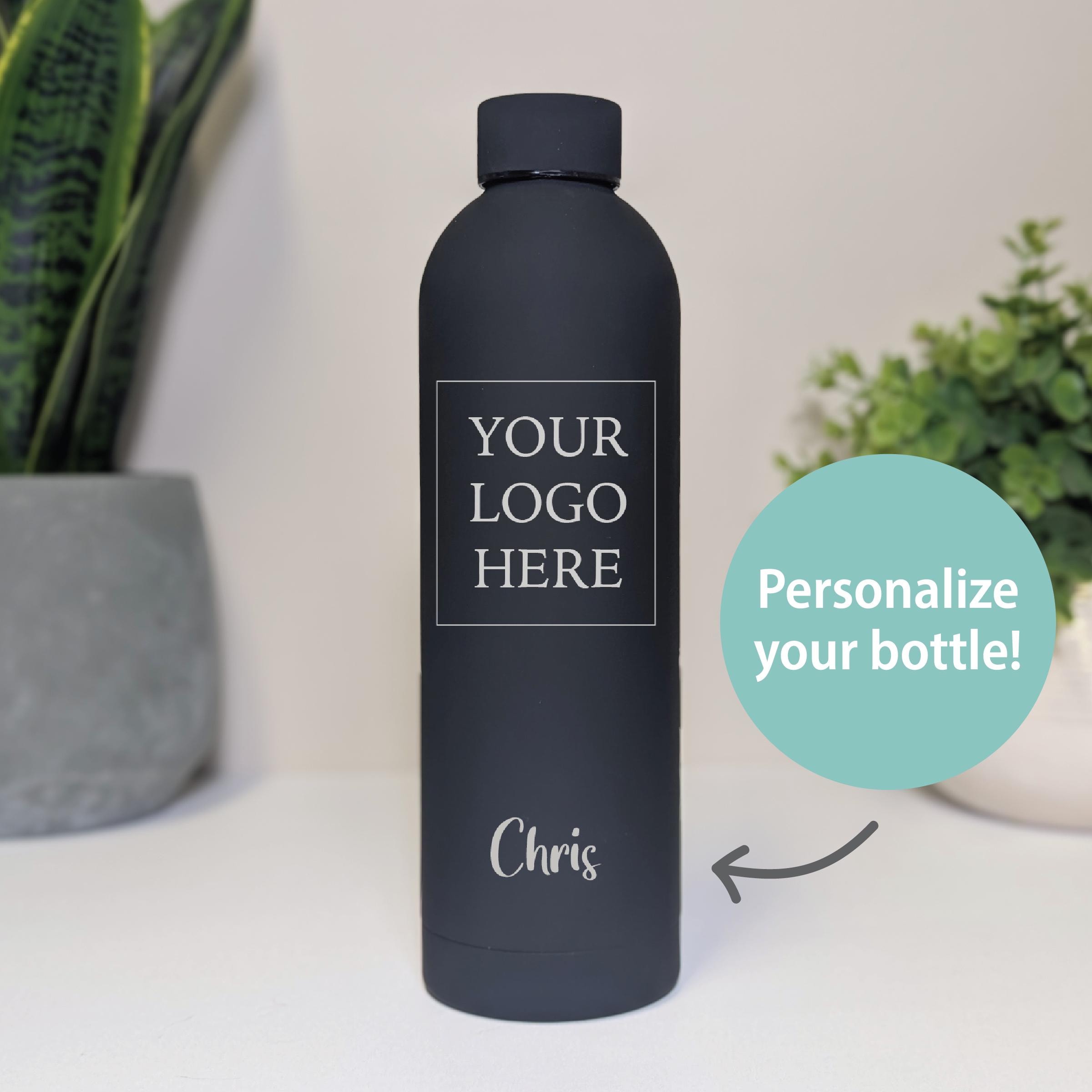 Custom Logo Engraved Stainless Steel Water Bottle | Your Brand Logo ...
