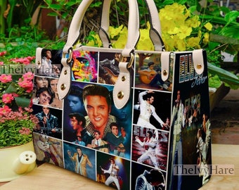 Elvis Presley Vintage Leather Handbag, Elvis Presley Leather Bag, Top Handle Bag, Vintage HandBag, Crossbody Bag, Shoulder Bag