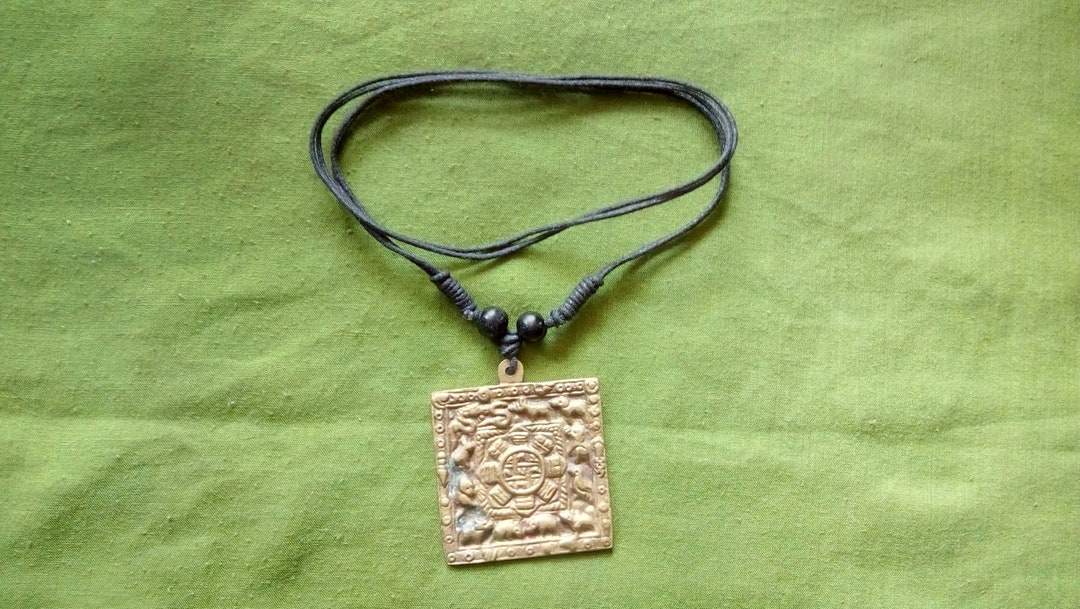 Tibetan Buddhist Brass Calendar Pendant Etsy New Zealand
