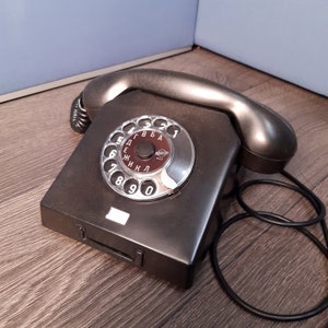 Vintage rotary phone 1967 Nordfern W66 Retro telephone made in Germany 1960s Black phone VINTAGE PHONE Antique Phone 60s vintage german