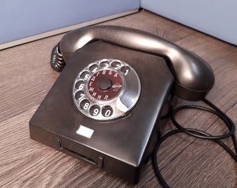 Teléfono rotativo vintage 1967 Nordfern W66 Teléfono retro hecho en Alemania 1960 Teléfono negro VINTAGE PHONE Teléfono antiguo 60s vintage alemán