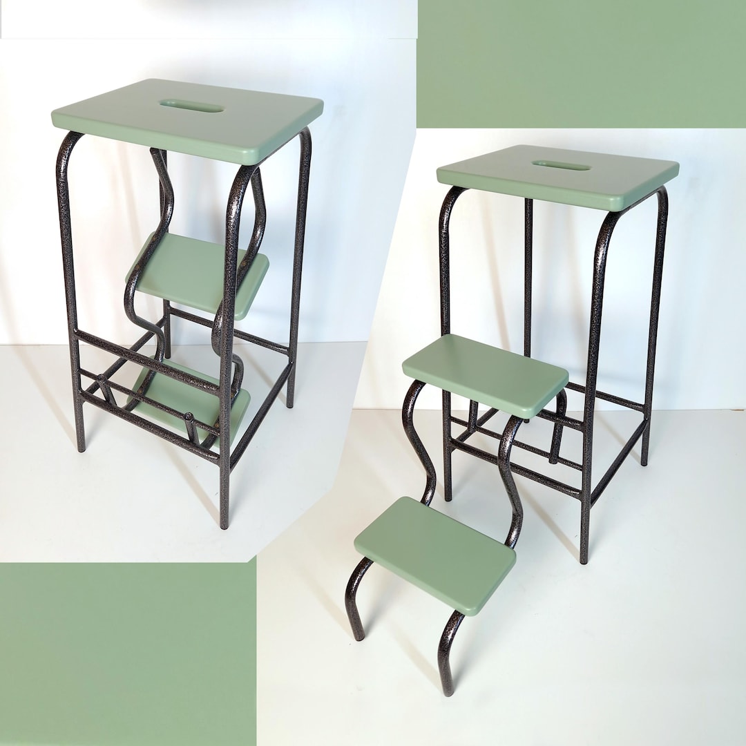 Stepladder Sage Green, Library Pale Green Stepladder, Stool Ladder ...