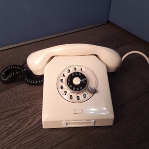 Vintage rotary phone 1966 Nordfern W63 Retro telephone made in Germany 1960s White phone VINTAGE PHONE Antique Phone 60s vintage german