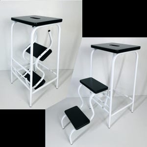 Stepladder Black White, Library Black White Stepladder, Stool Ladder, Foot Stool, Convertible Chair, Kitchen Stepladder, Transformer Step